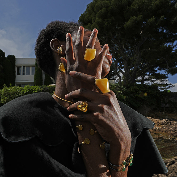 Amber Amnesia #28 Ring, Gold-Plated Silver
