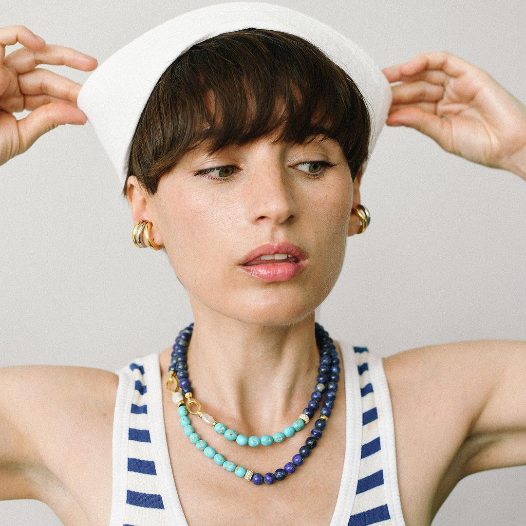AzulVista Necklace with Turquoise and Lapis Lazuli
