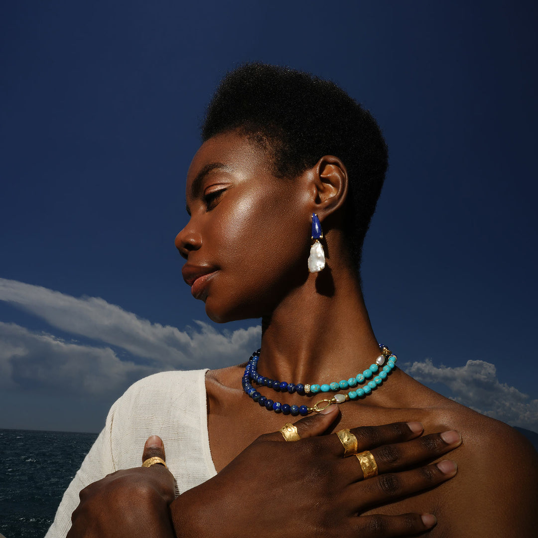 AzulVista Necklace with Turquoise and Lapis Lazuli
