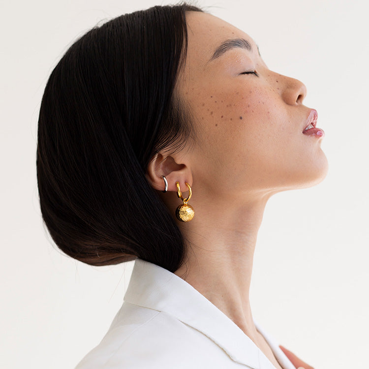 Minima Earcuff Earrings, Silver