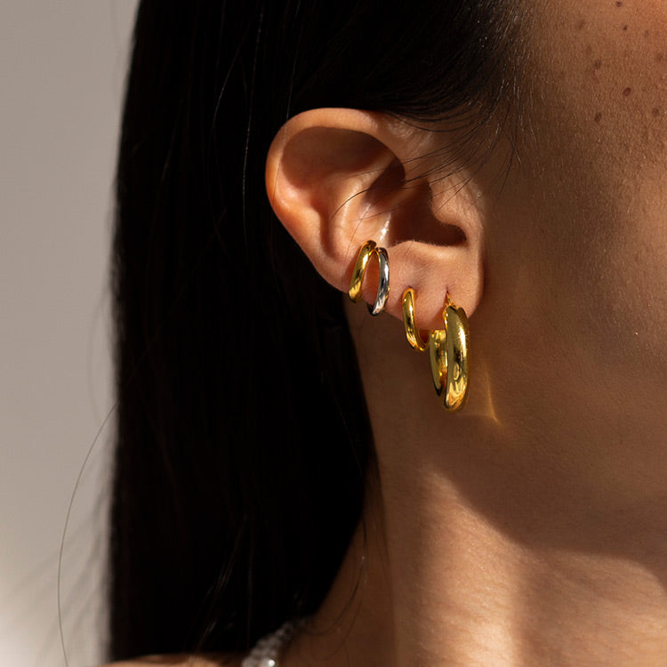 Minima Earcuff Earrings, Silver