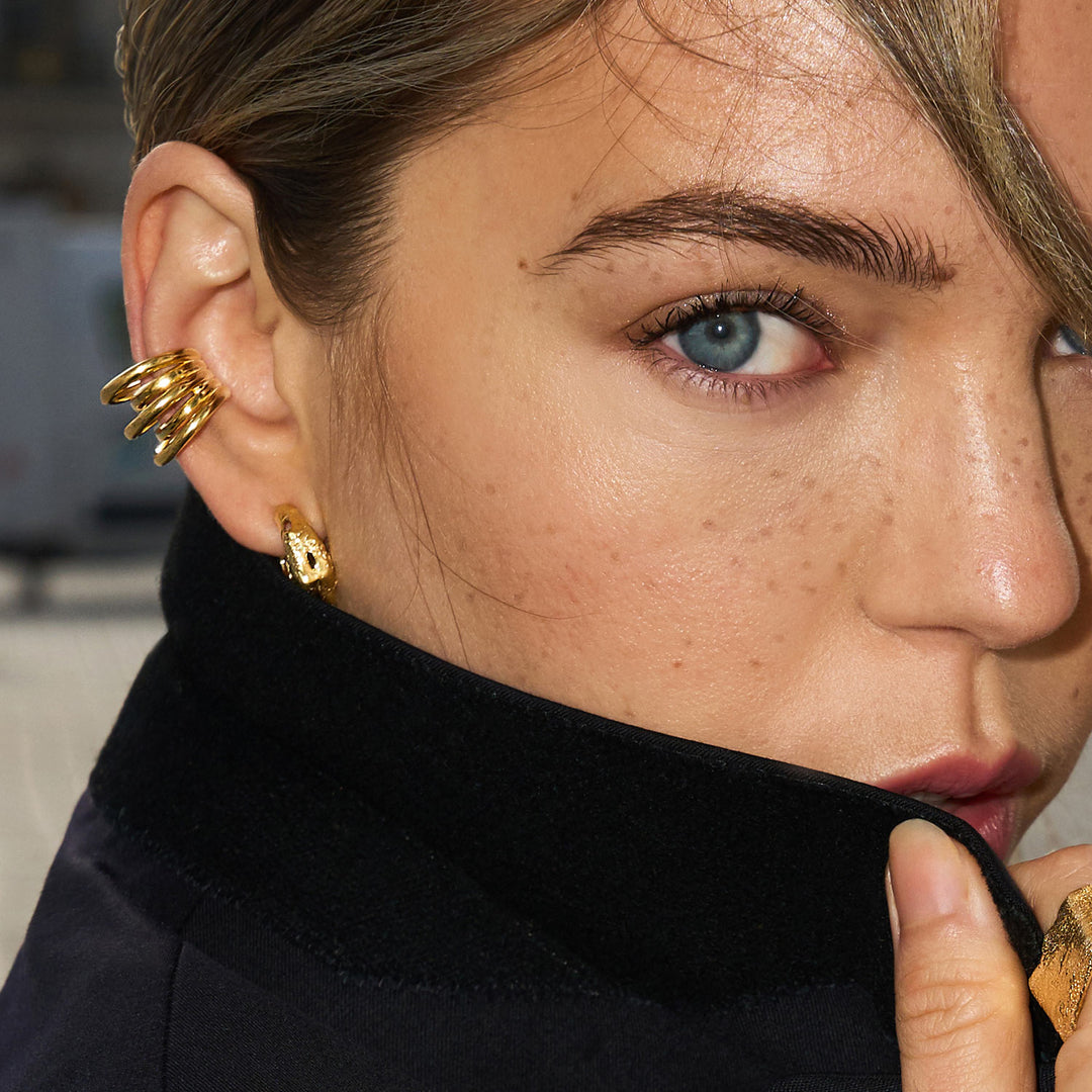 Earcuff Cinco Earring, Gold-Plated Silver
