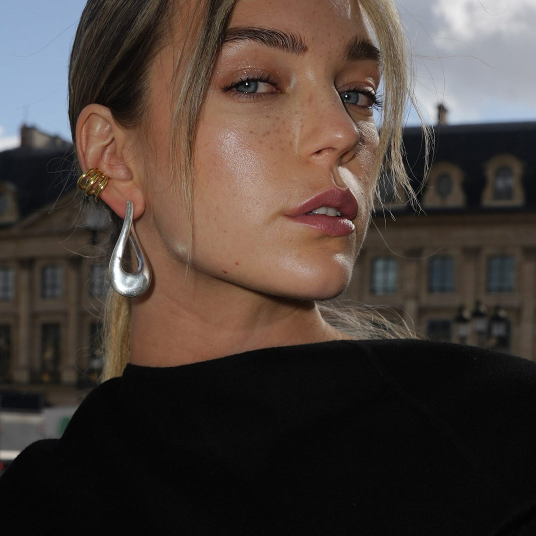 Earcuff Cinco Earring, Gold-Plated Silver