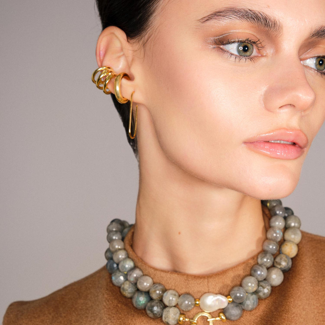 Loire Necklace, Labradorite and Gold-Plated Silver