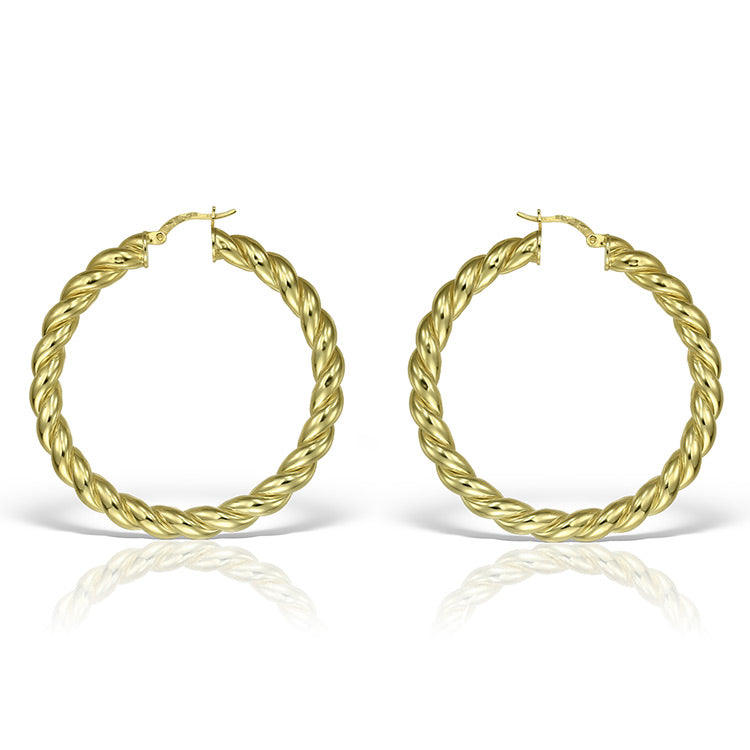 Cercei Aragon Hoops L, Argint Aurit