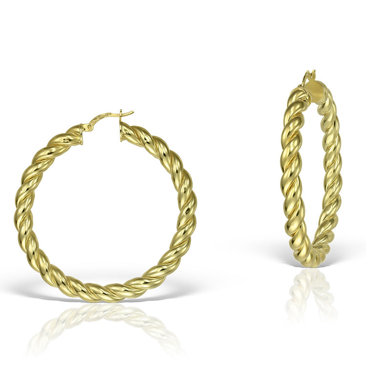 Cercei Aragon Hoops L, Argint Aurit