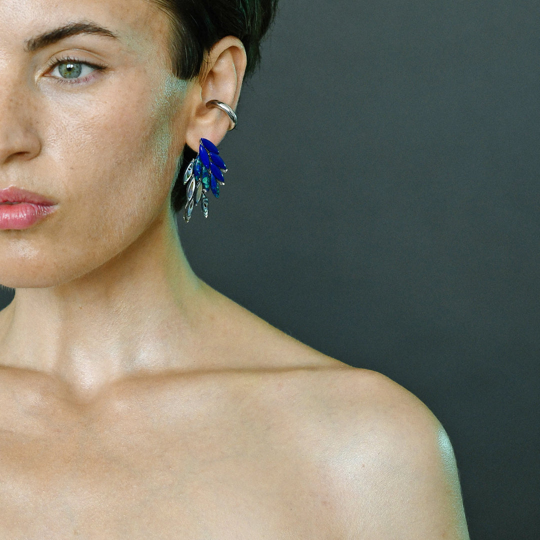 Azael Pimento Dark Mini Earrings, Sterling Silver