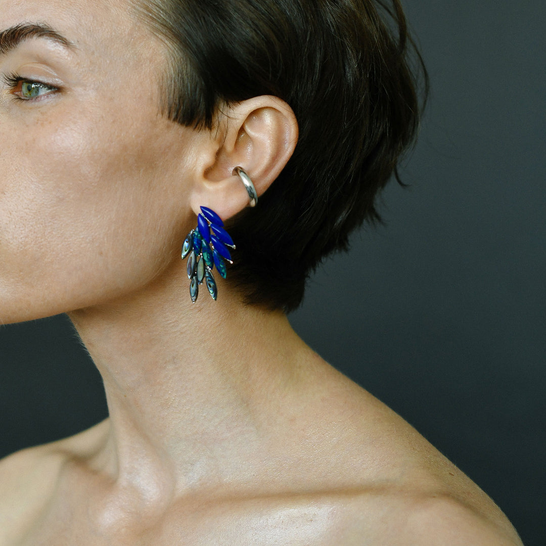 Azael Pimento Dark Mini Earrings, Sterling Silver