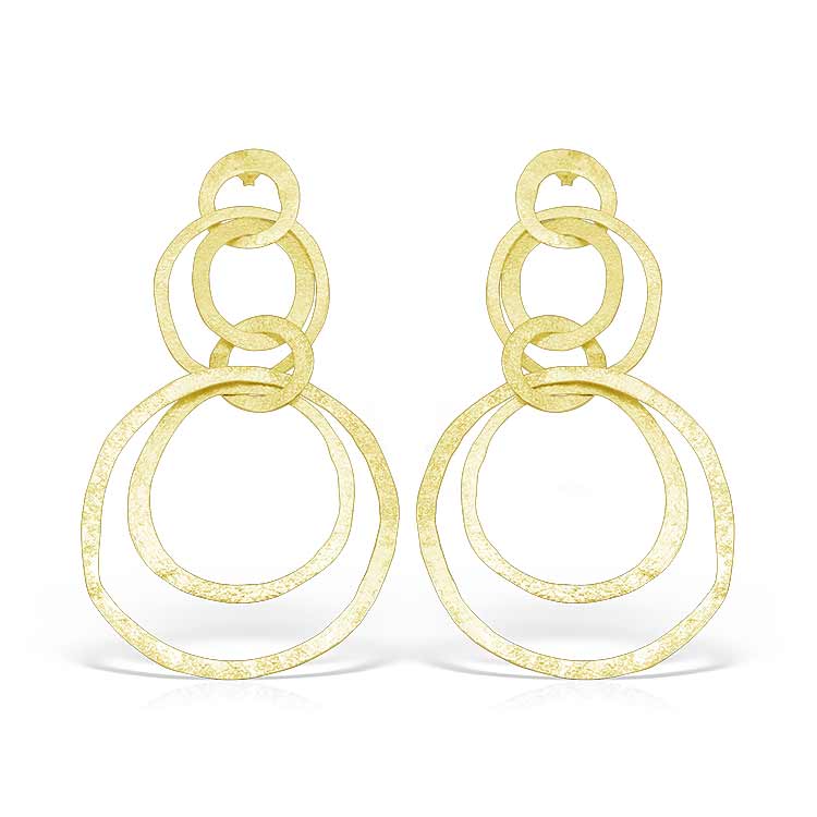 Collision Earrings in Gold Plated Silver