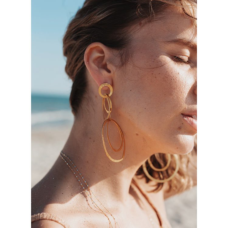 Collision Earrings in Gold Plated Silver