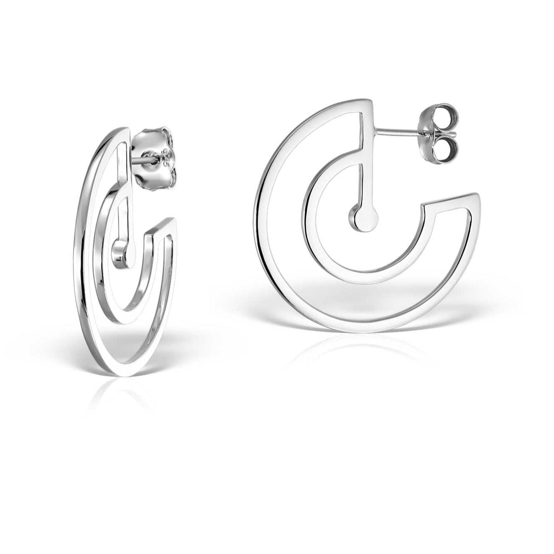 Cercei Crosshairs Hoops, Argint