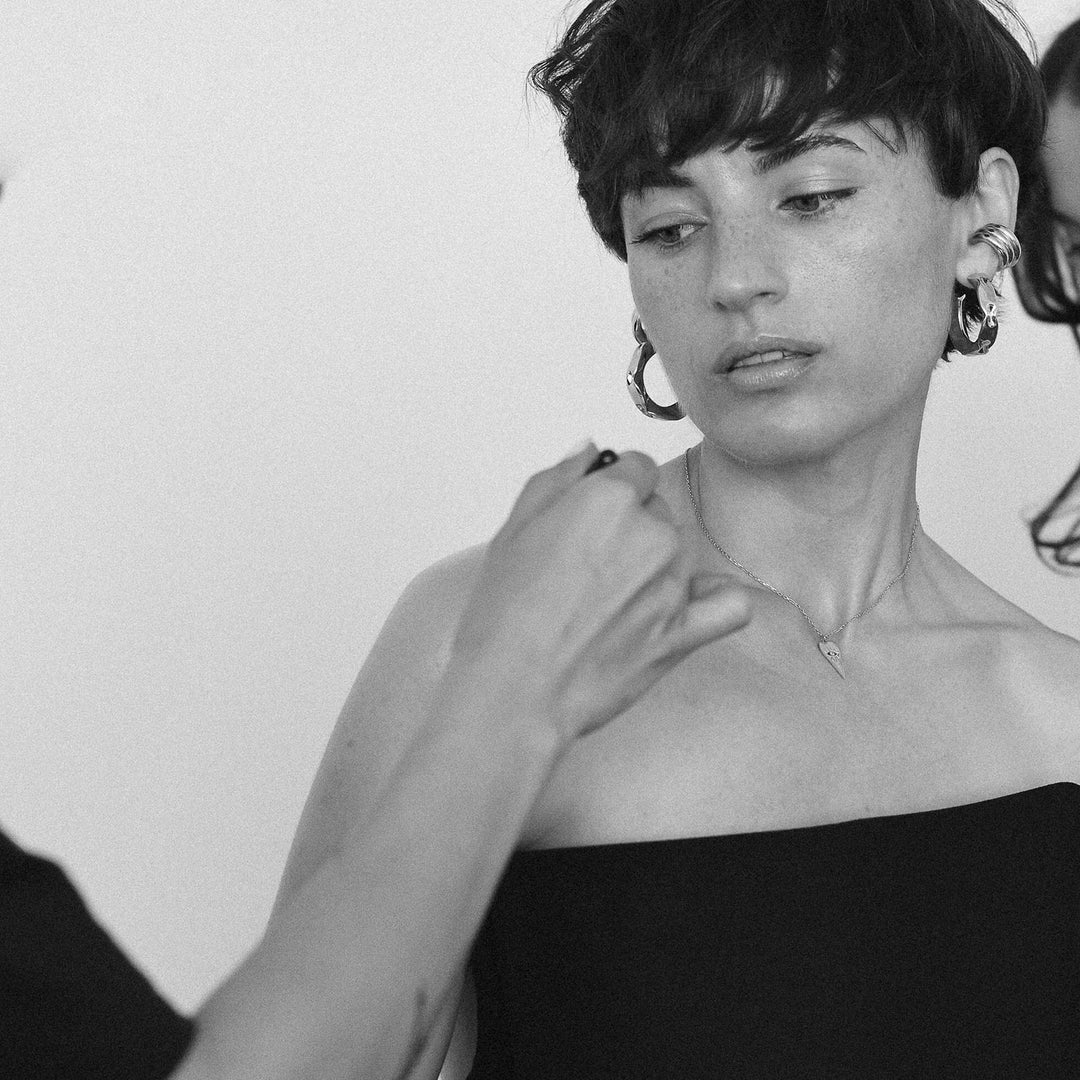 Crush Hoops Earrings, Sterling Silver