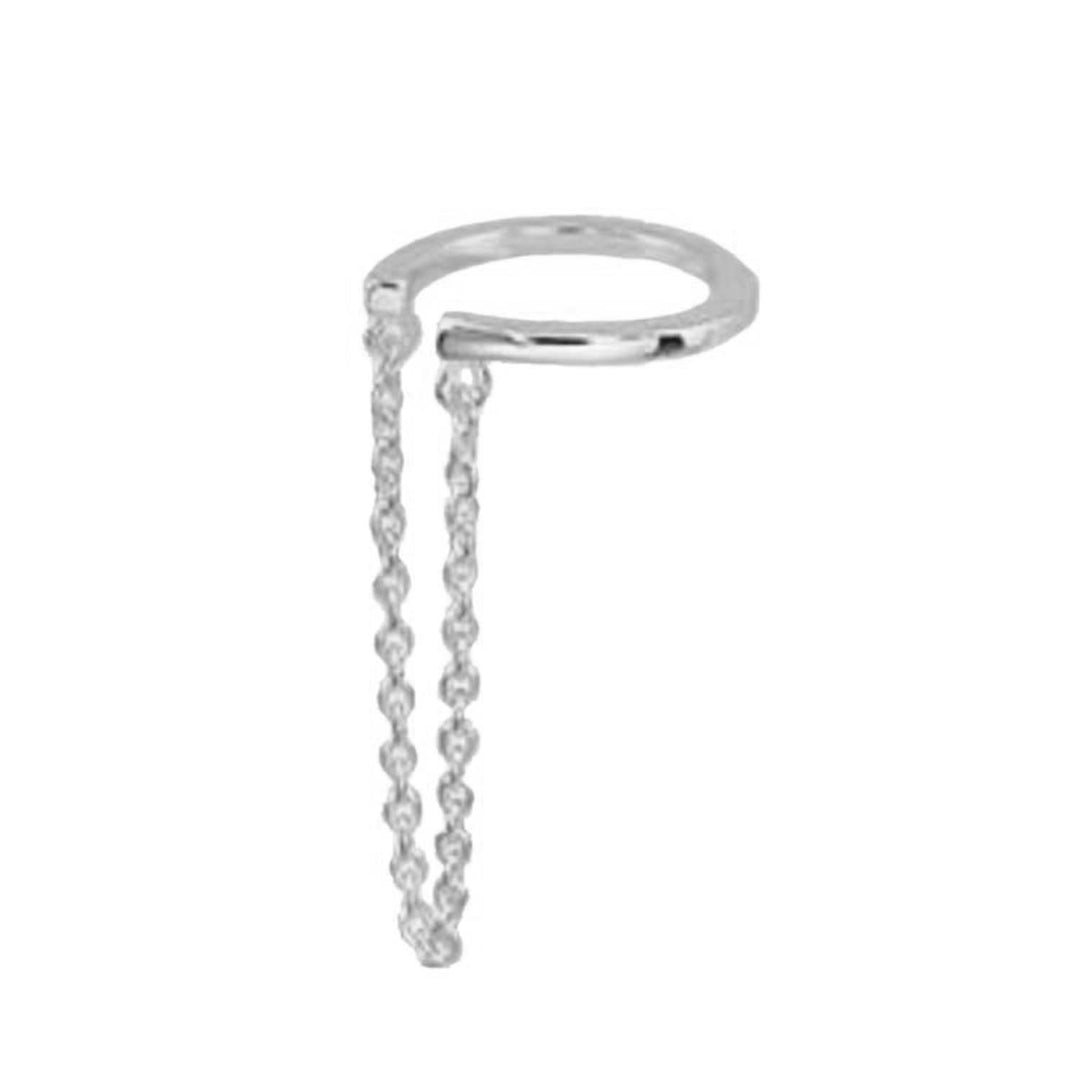 Earcuff Chain Minima Earring, Sterling Silver