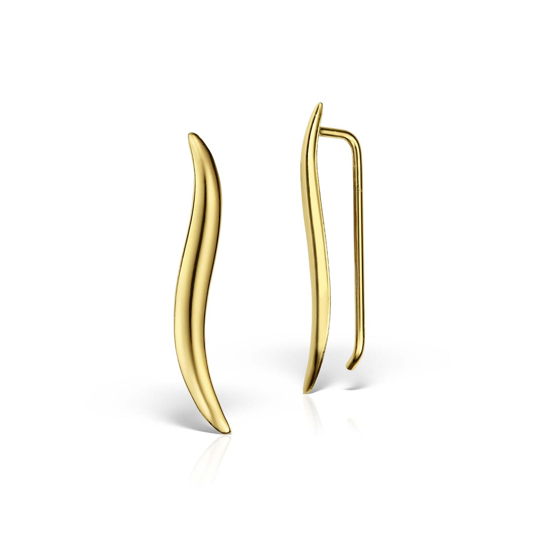 Cercei Earcuff Wave, Argint Aurit