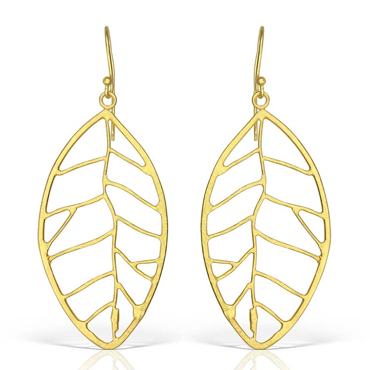 Folliage Earrings in Gilded Silver