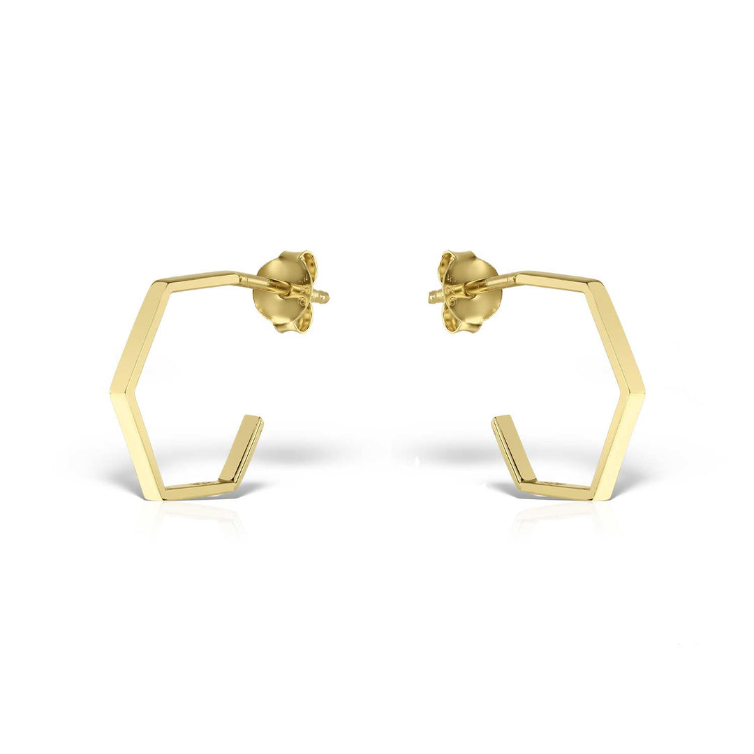 Hexen Hoops Earrings, Gold-Plated Silver