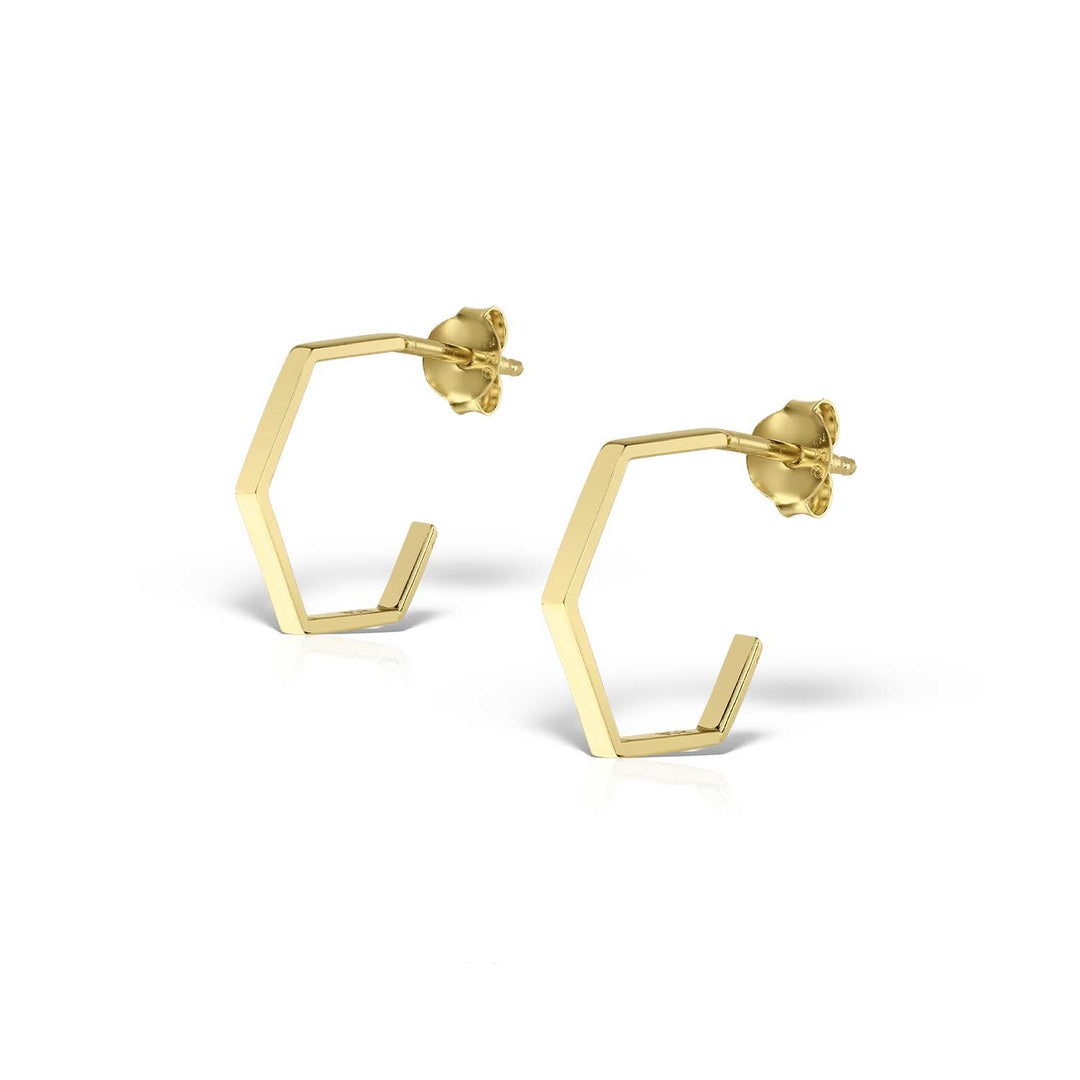 Hexen Hoops Earrings, Gold-Plated Silver