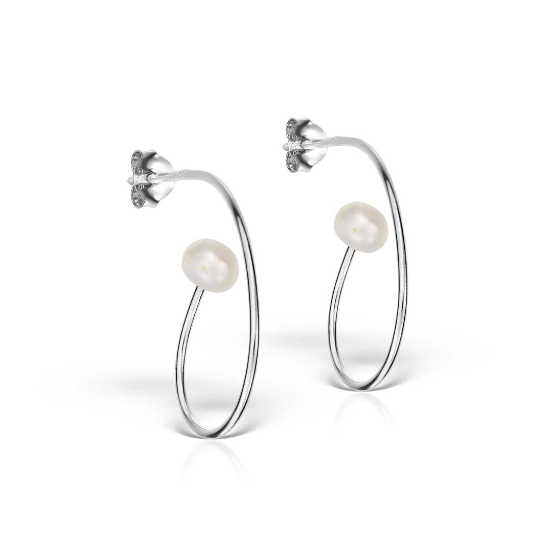 Cercei Pearl Loop, Argint