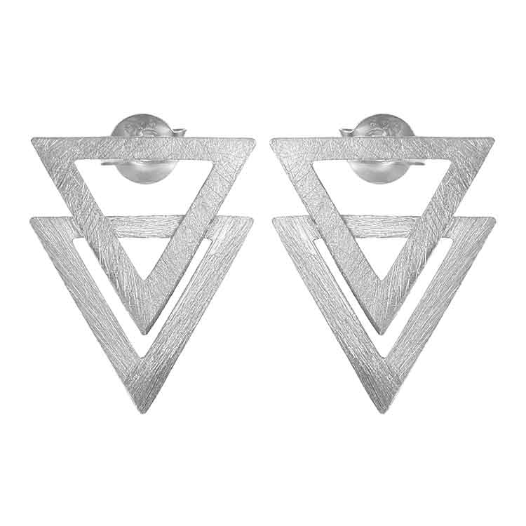 Silver Pyramid Earrings