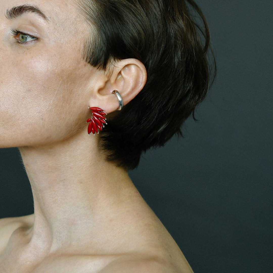 Serafim Scarlet Earrings, Sterling Silver