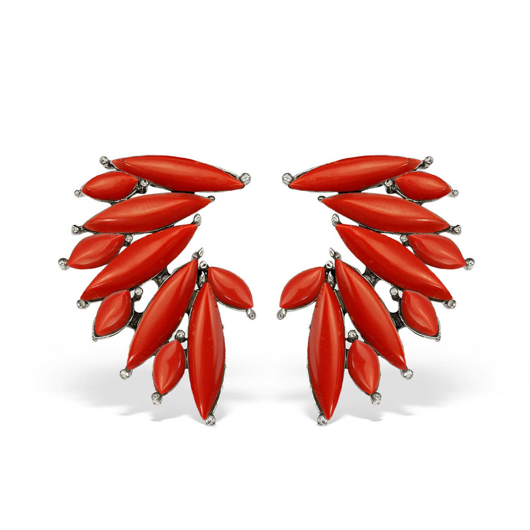 Serafim Scarlet Earrings, Sterling Silver