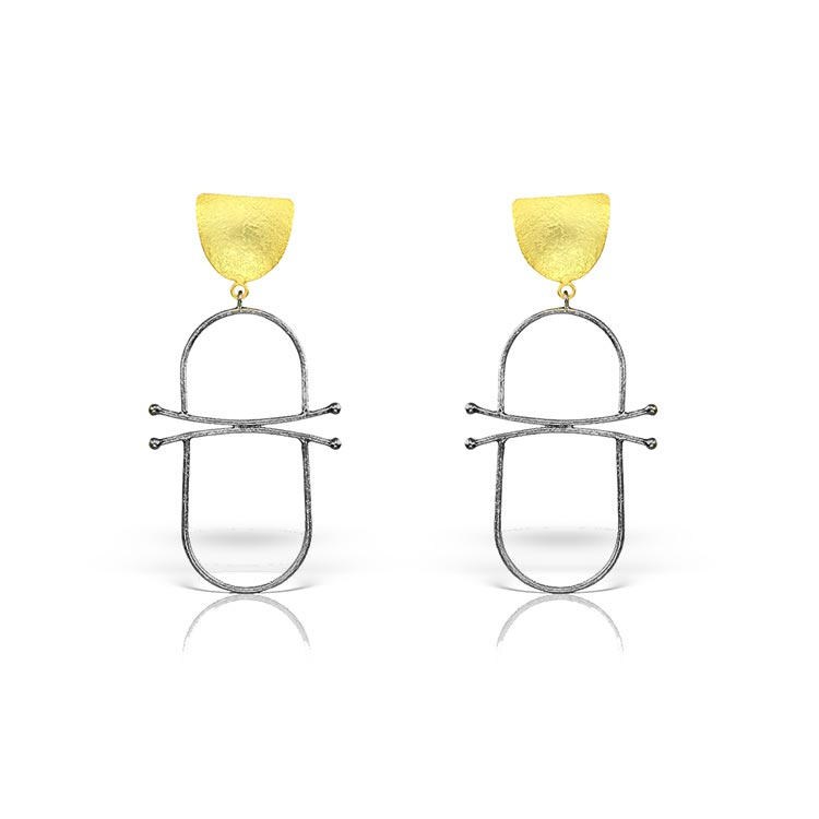 Silver Split by Night earrings