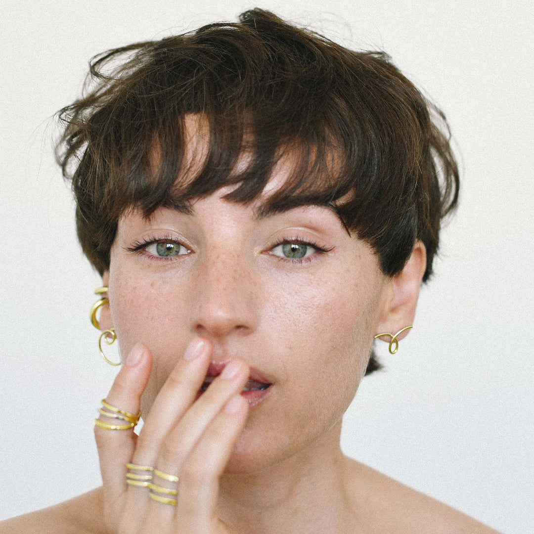 Twist & Turn Earrings, Gold-Plated Silver
