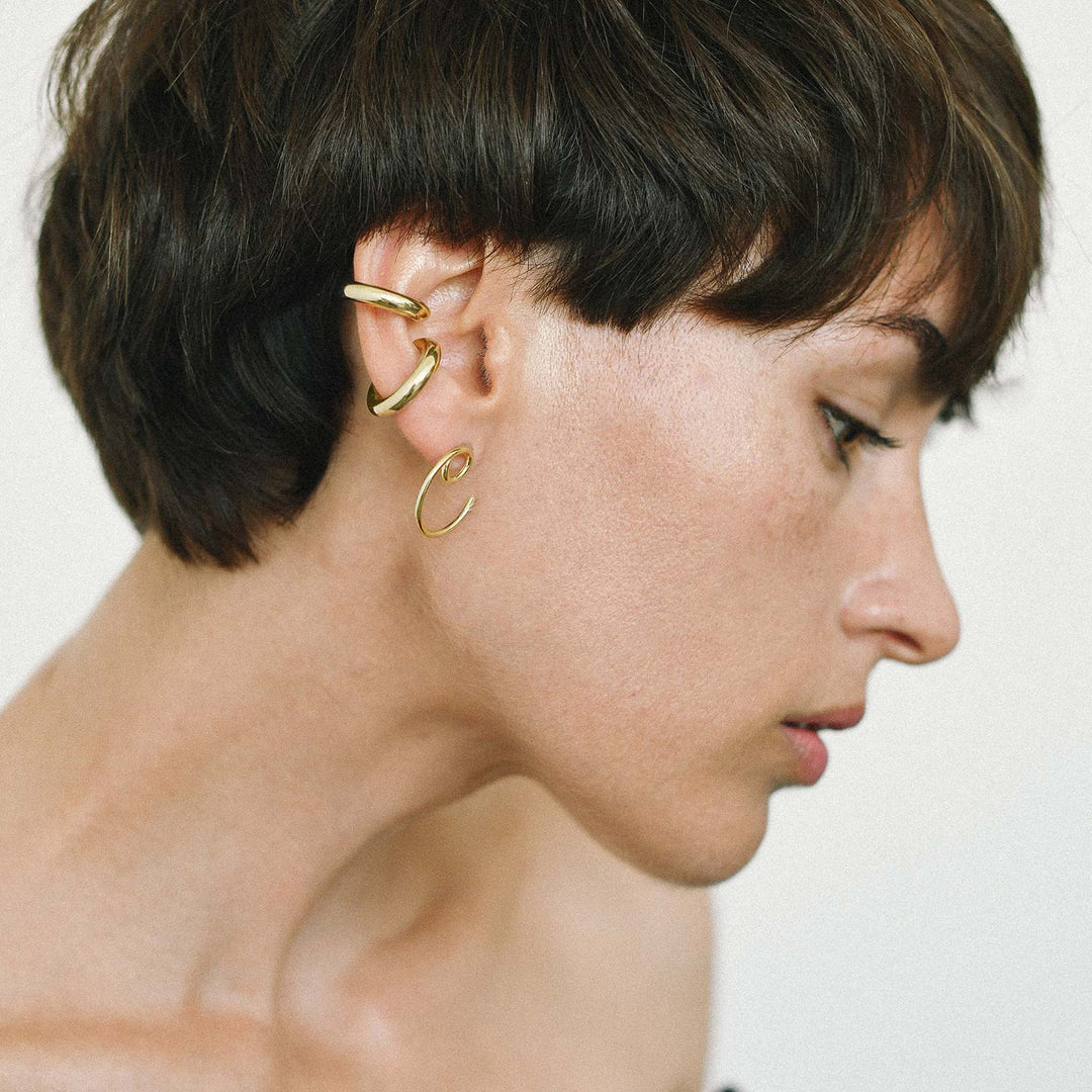 Twist & Turn Earrings, Gold-Plated Silver
