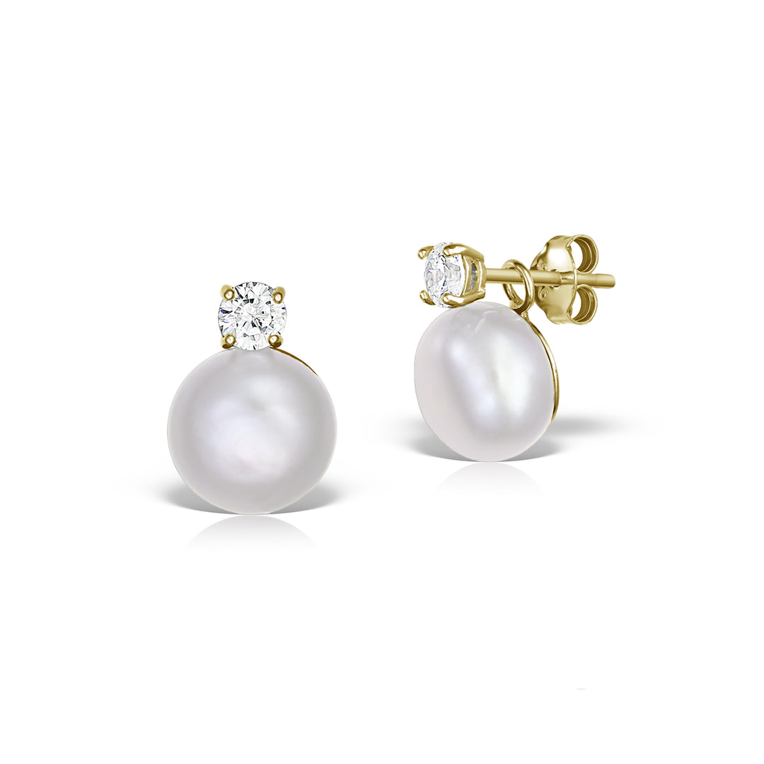 Cercei Bernadette Pearl Light, Argint Aurit