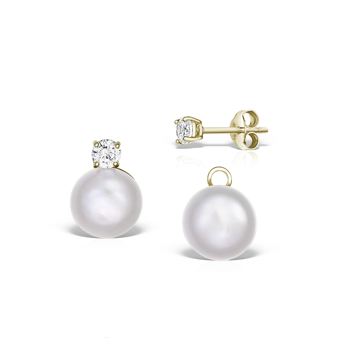 Cercei Bernadette Pearl Light, Argint Aurit