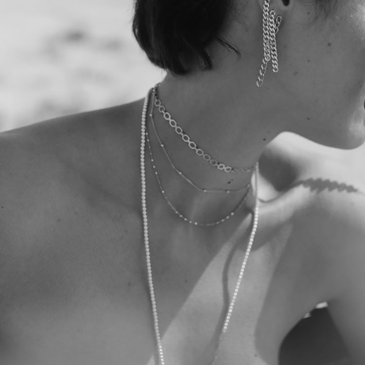 Silver Straight Labyrinth Choker