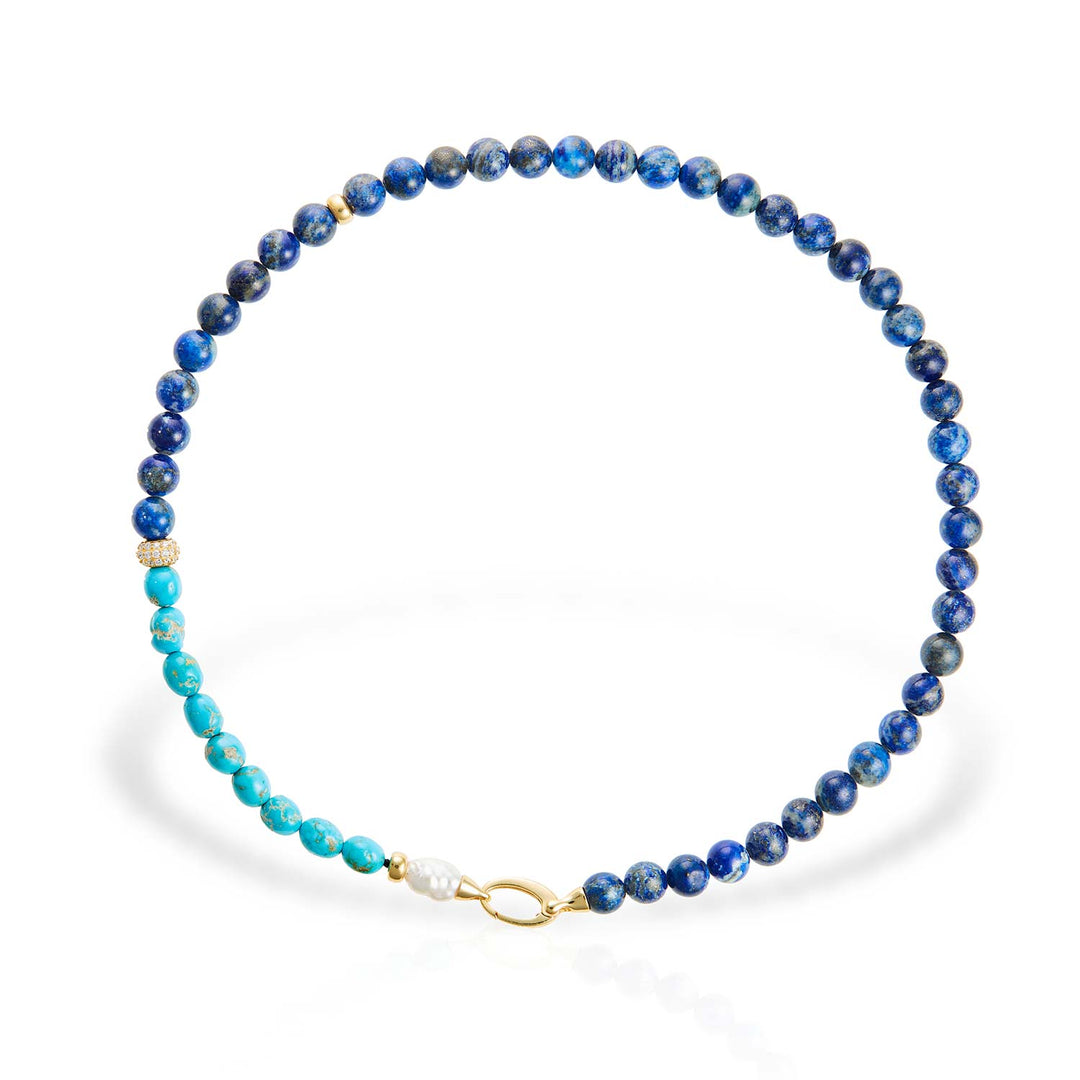AzulVista Necklace with Turquoise and Lapis Lazuli