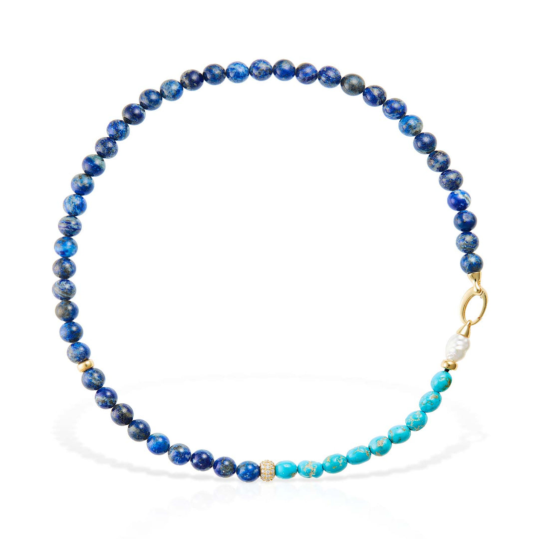 AzulVista Necklace with Turquoise and Lapis Lazuli