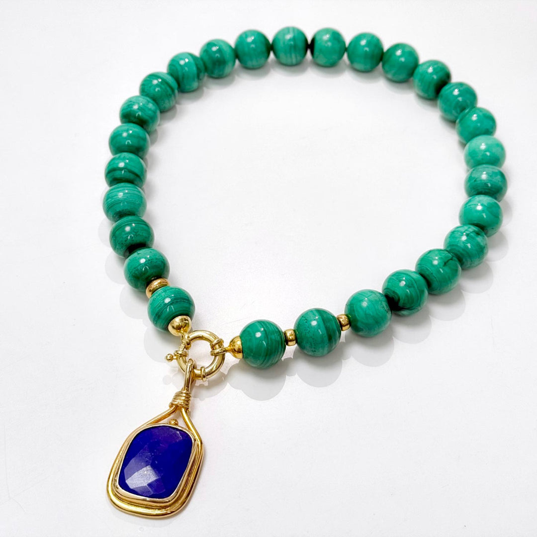 Verdana Lapis Necklace, Gold-Plated Silver