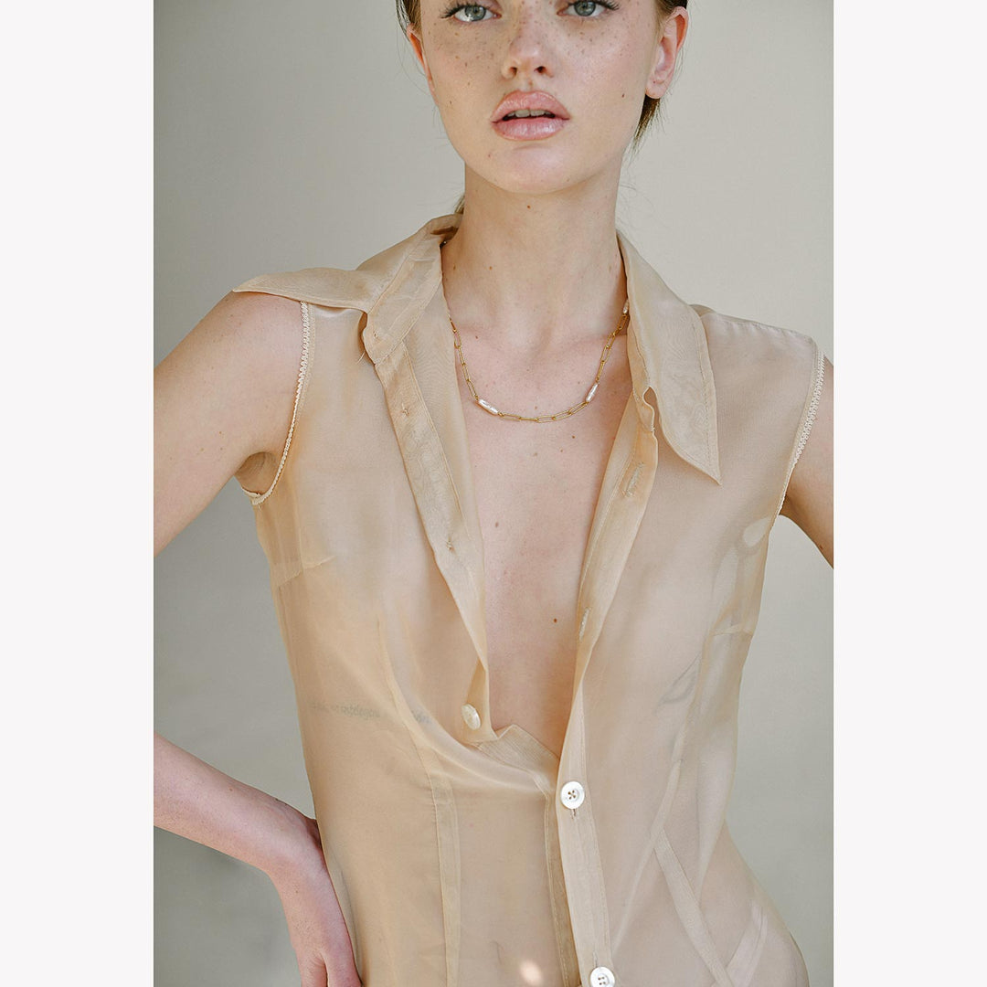 Colier Atlantis Pearl, Argint Aurit