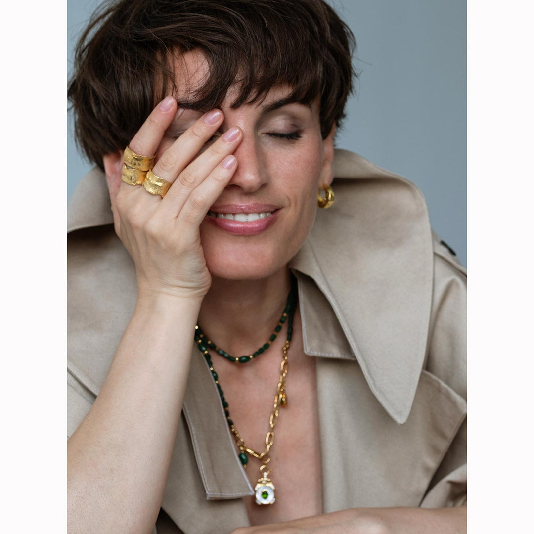 Hera Aventurine Necklace, Gold-Plated Silver