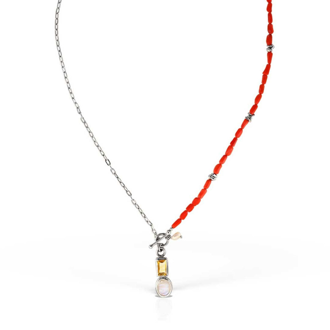 Hera Coral Necklace, Sterling Silver