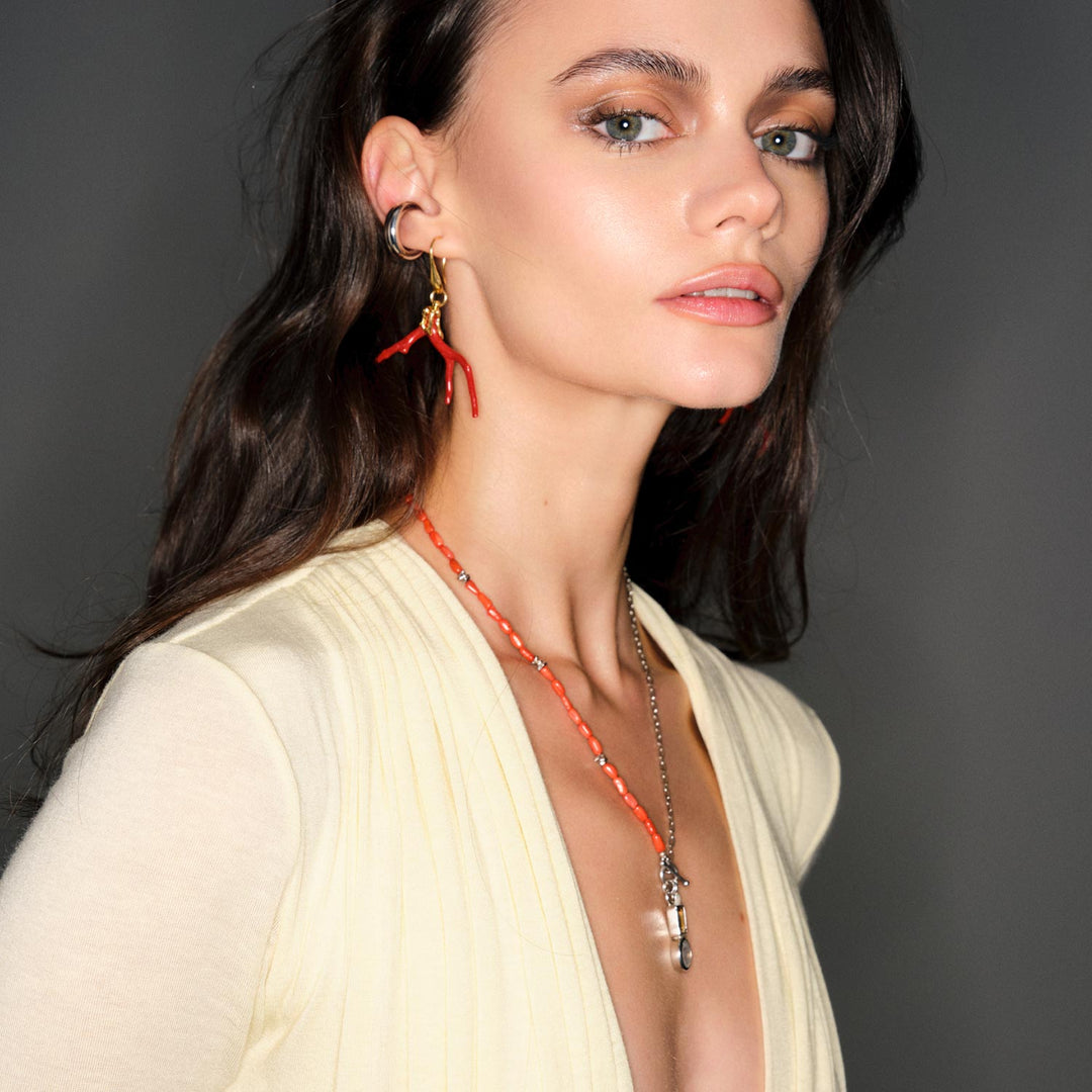 Hera Coral Necklace, Sterling Silver