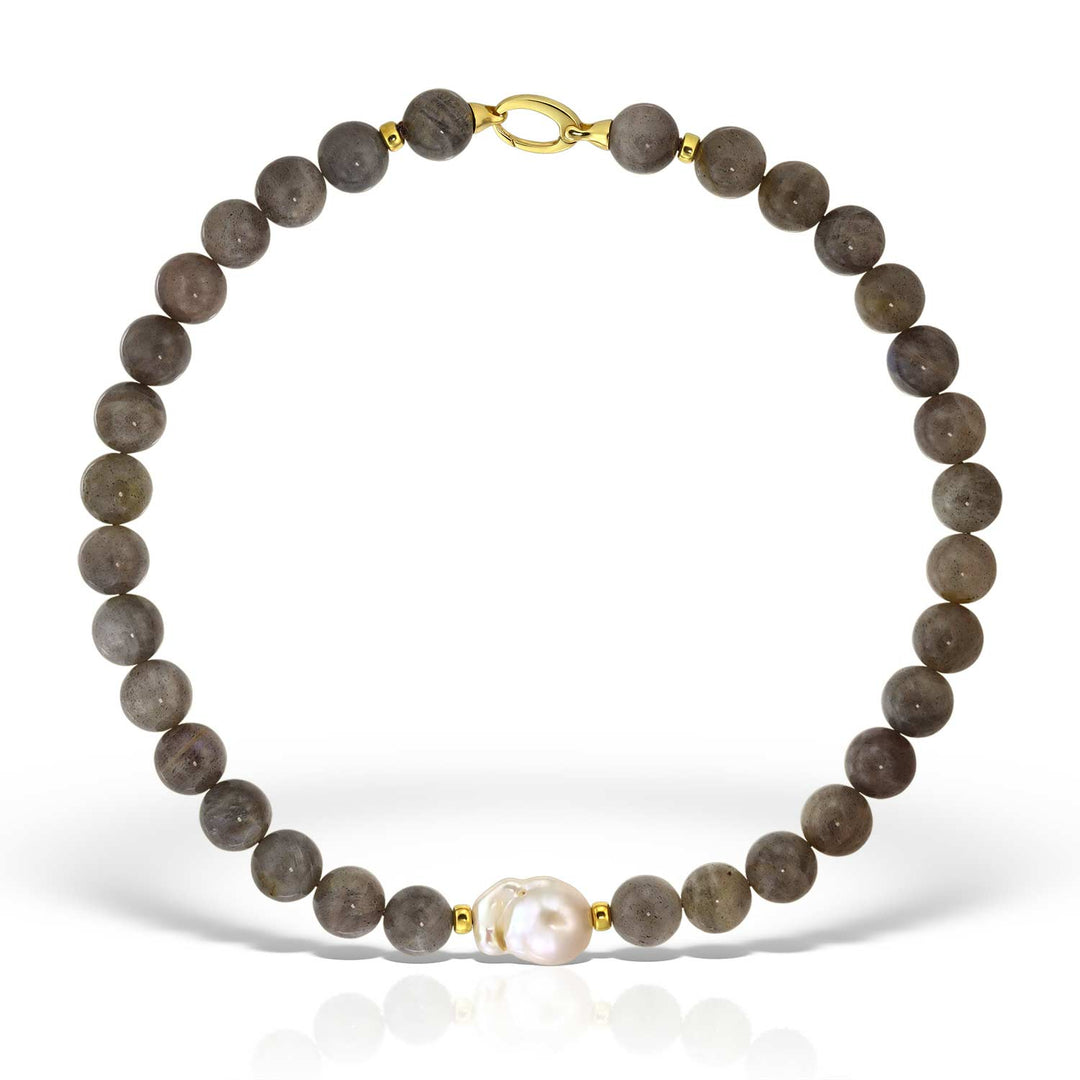 Loire Necklace, Labradorite and Gold-Plated Silver