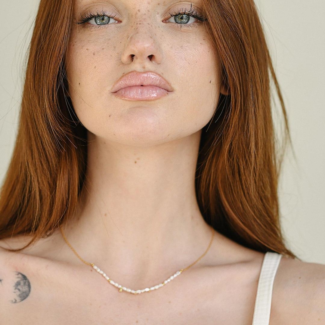 Colier Lola Perle, Argint Aurit