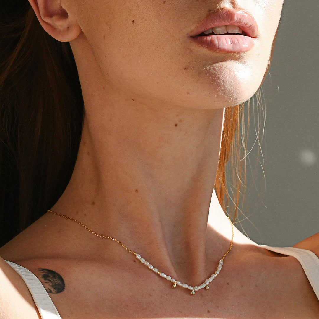 Colier Lola Perle, Argint Aurit