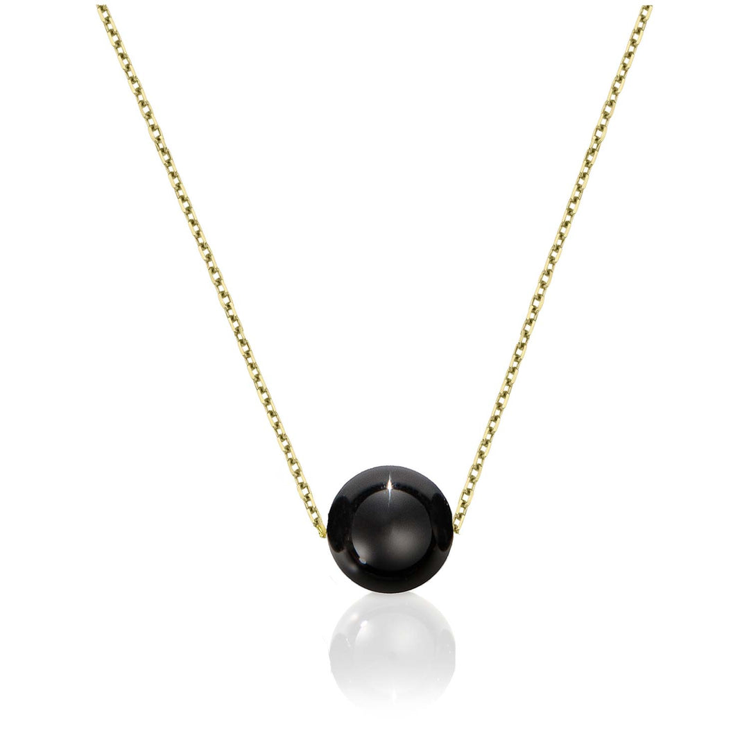 One Night Necklace, Onyx and Gold-Plated Silver