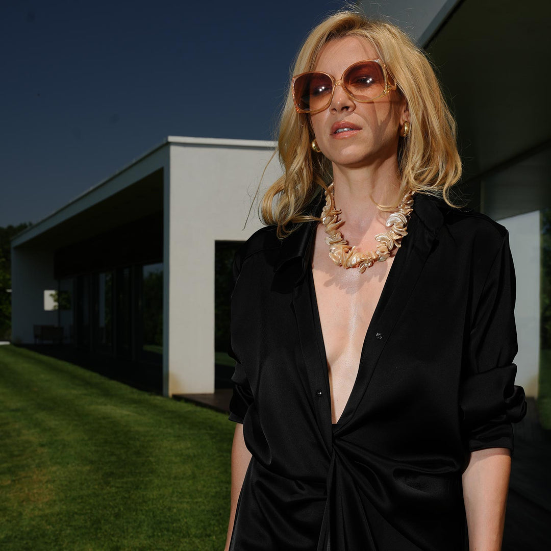 Paley S Necklace, Mother-of-Pearl and Leather