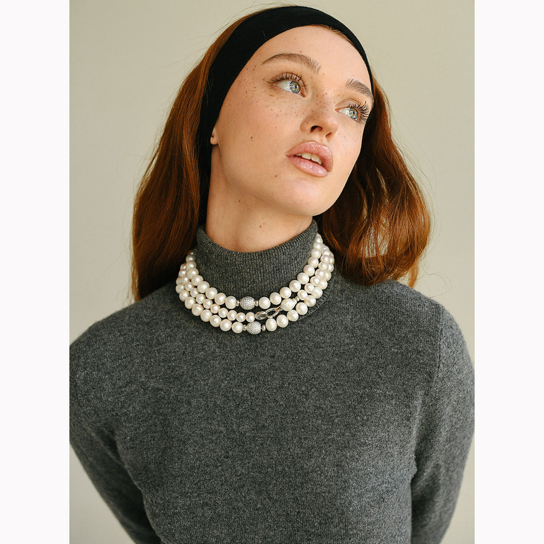 Emporium Pearl Necklace, Sterling Silver