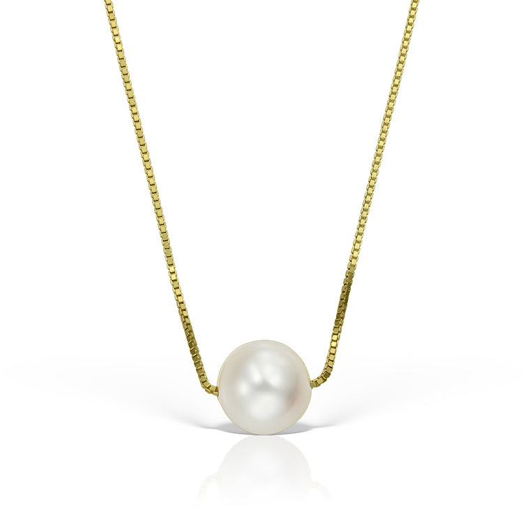 Colier Pearl In The Center din Argint Aurit