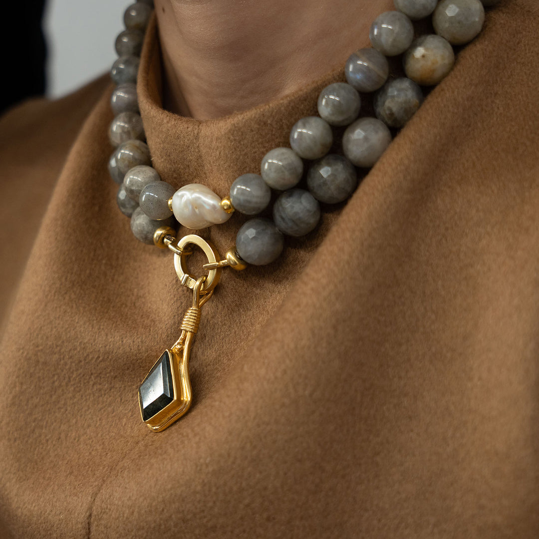 Loire Necklace, Labradorite and Gold-Plated Silver