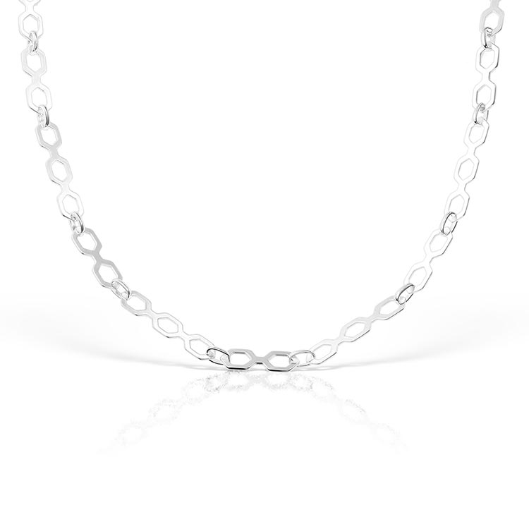 Silver Straight Labyrinth Choker
