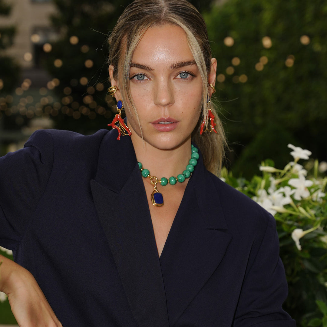 Verdana Lapis Necklace, Gold-Plated Silver