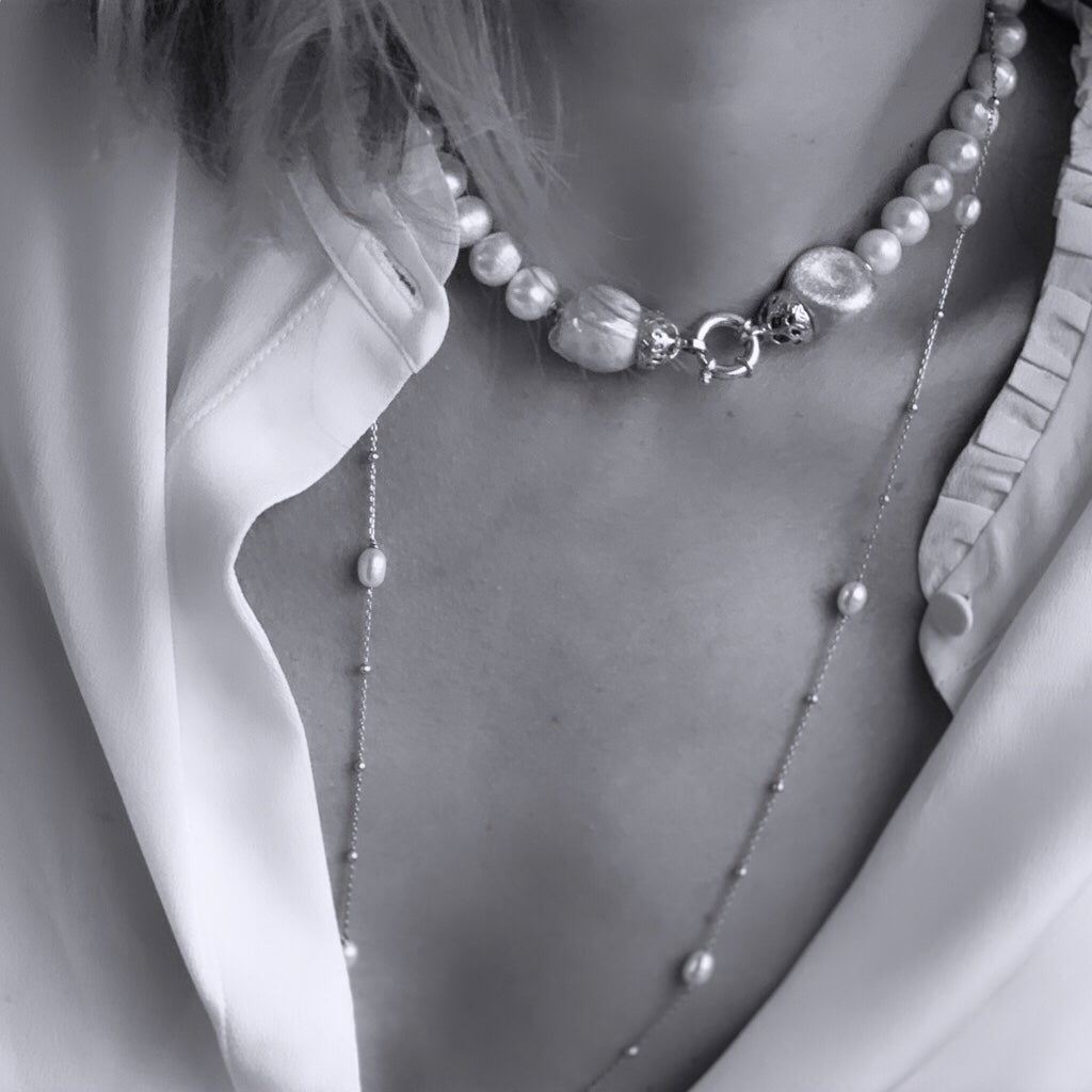 The Pearl Connection necklace, Silver