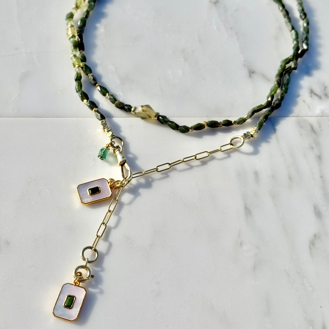 Colier Hera Aventurine, Argint Aurit